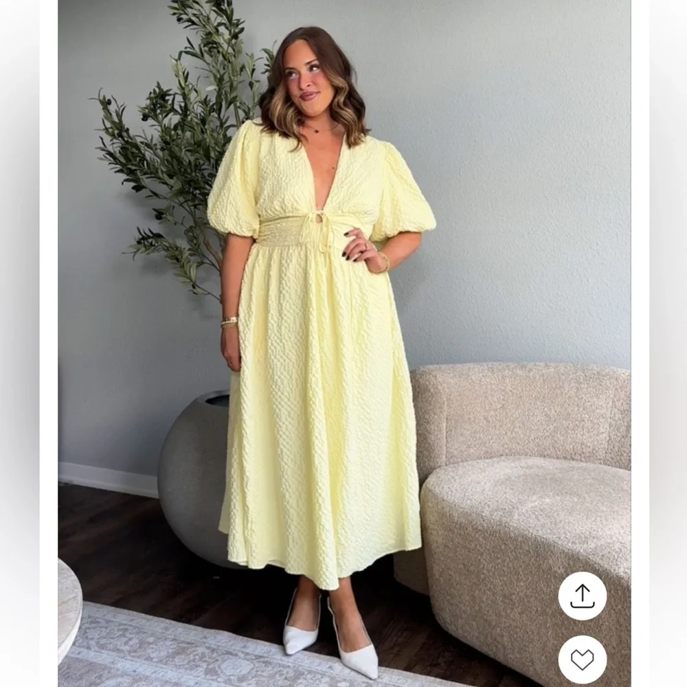 Abercrombie & Fitch Tie-Front Textured Maxi Dress